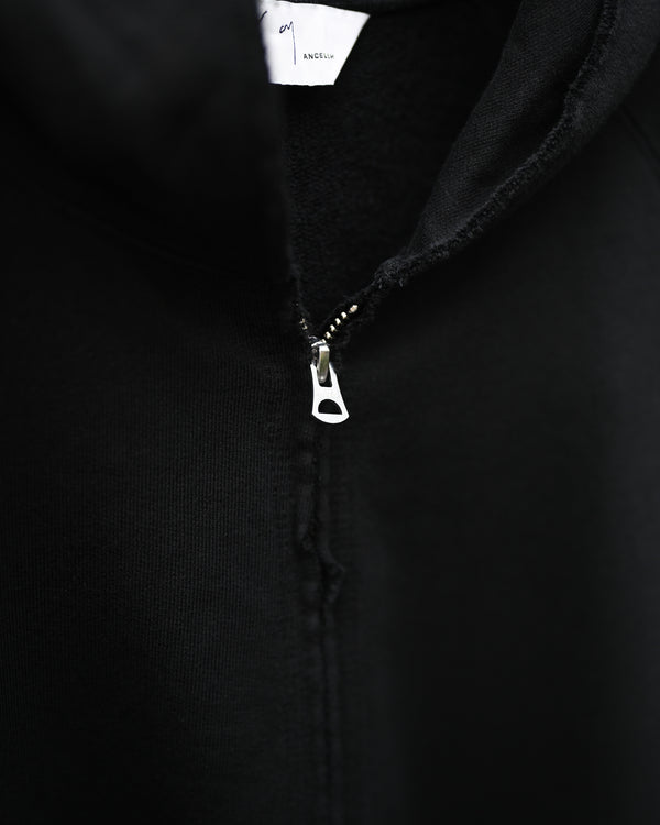 SWEAT HOODIE COAT, black