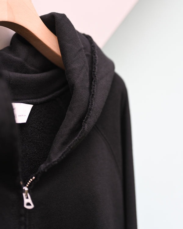 SWEAT HOODIE COAT, black