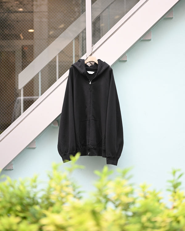 SWEAT HOODIE COAT, black
