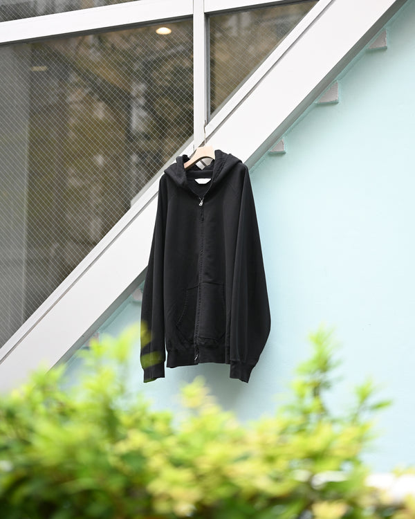 SWEAT HOODIE COAT, black