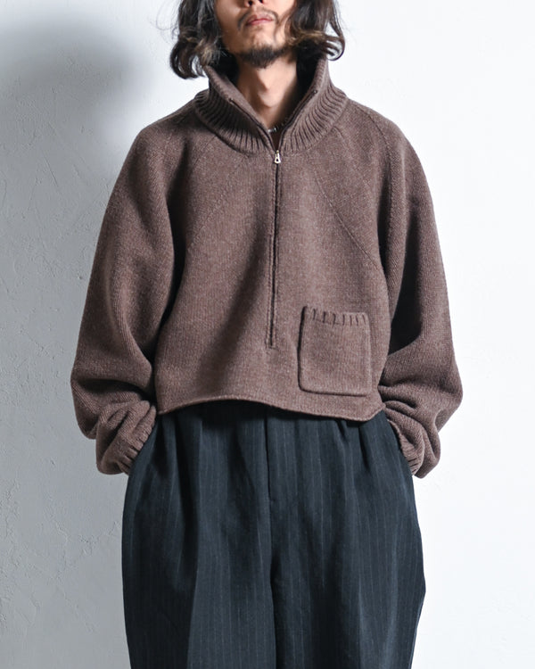 SHORT LENGHT HALFZIP KNIT-ANCELLM-COELACANTH