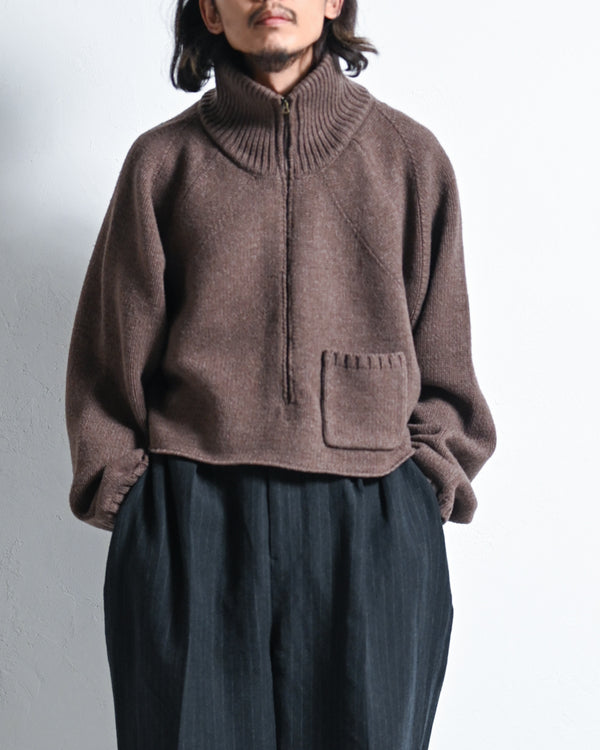 SHORT LENGHT HALFZIP KNIT-ANCELLM-COELACANTH