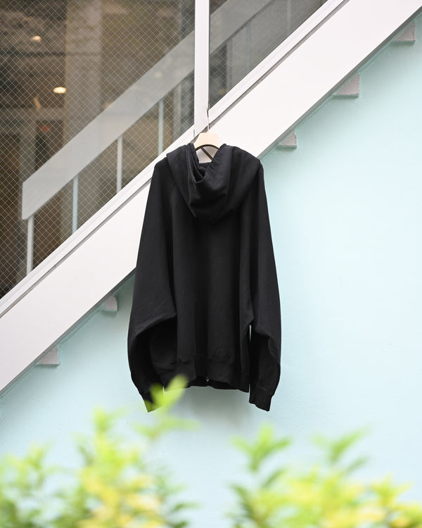 SWEAT HOODIE COAT, black