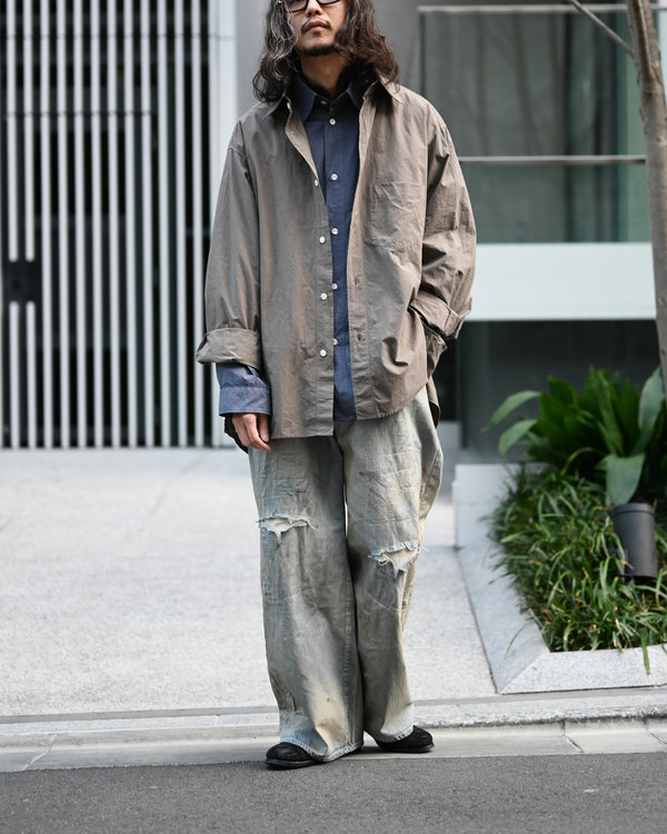 SHRINK OVER SHIRT, d.brown