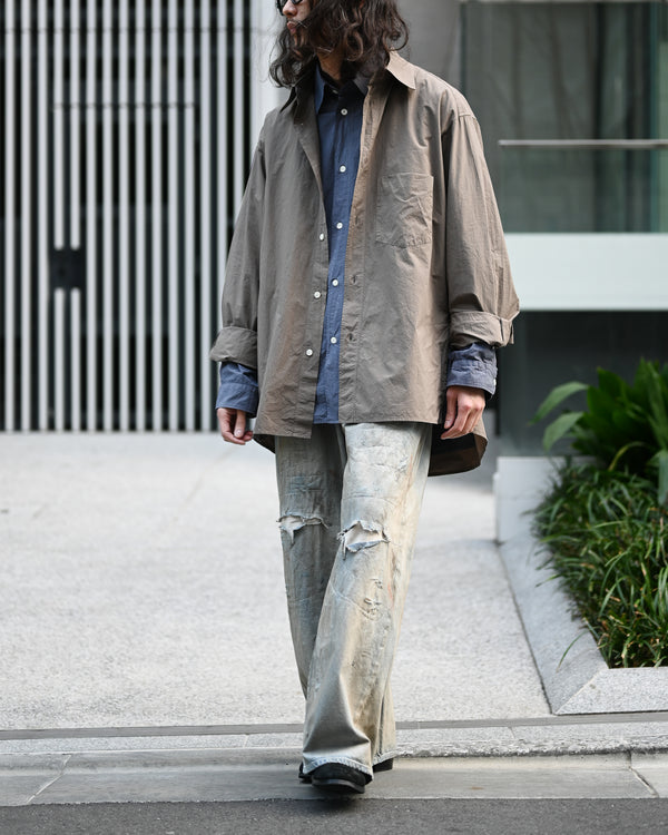 SHRINK OVER SHIRT, d.brown