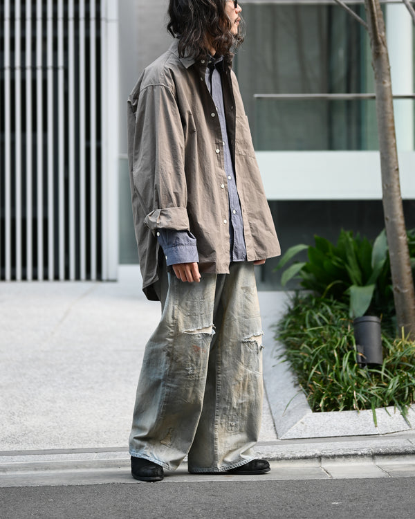 SHRINK OVER SHIRT, d.brown