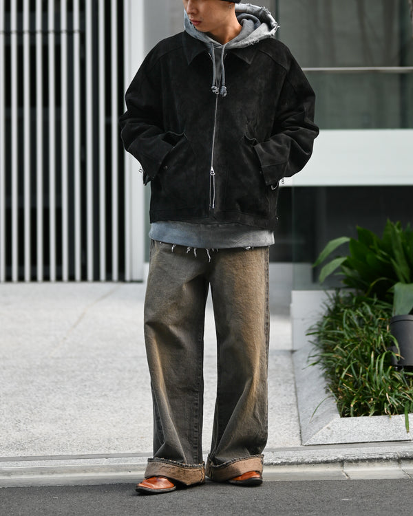 coffee black denim trousers_dstryd