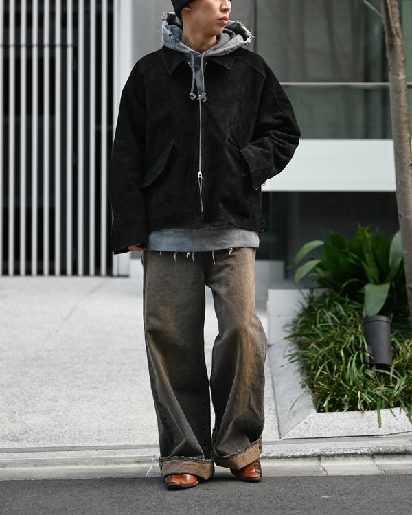 coffee black denim trousers_dstryd