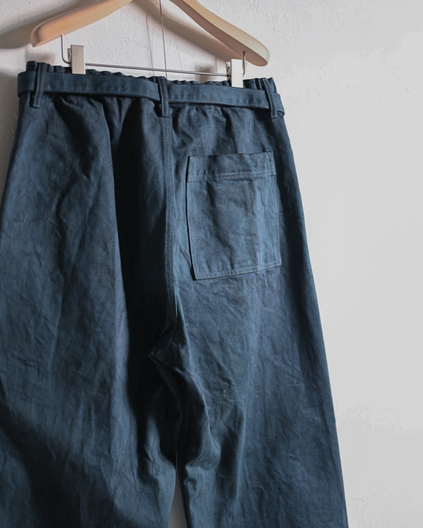 DENIM WIDE TROUSERS, INDIGO SUMI INK-YOKO SAKAMOTO-COELACANTH