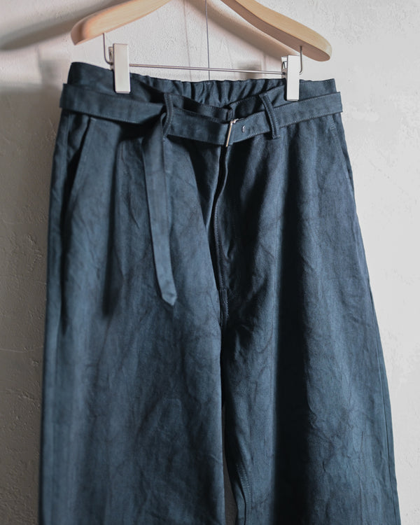 DENIM WIDE TROUSERS, INDIGO SUMI INK-YOKO SAKAMOTO-COELACANTH