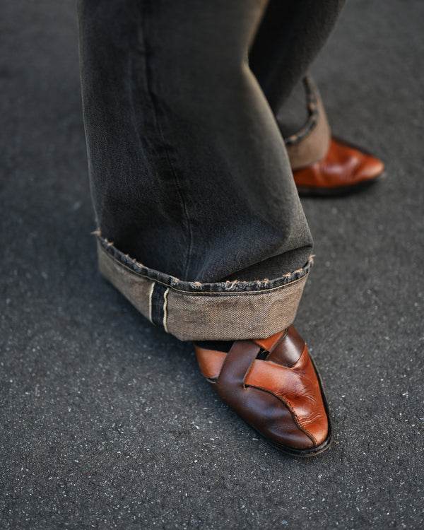 coffee black denim trousers_dstryd