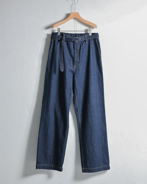 DENIM WIDE TROUSERS, INDIGO-YOKO SAKAMOTO-COELACANTH