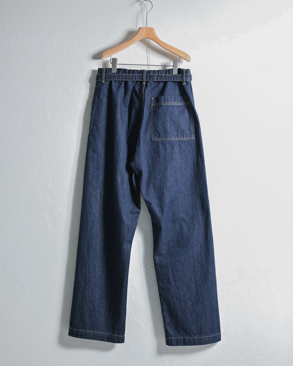 DENIM WIDE TROUSERS, INDIGO-YOKO SAKAMOTO-COELACANTH