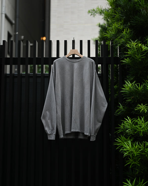 EMBROIDERY DYED LS T-SHIRT 2, gray