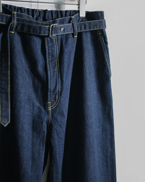 DENIM WIDE TROUSERS, INDIGO-YOKO SAKAMOTO-COELACANTH