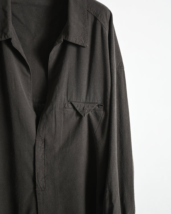 SILK NEP LONG SHIRT, brown