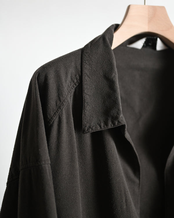 SILK NEP LONG SHIRT, brown