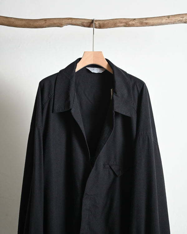 SILK NEP LONG SHIRT, black