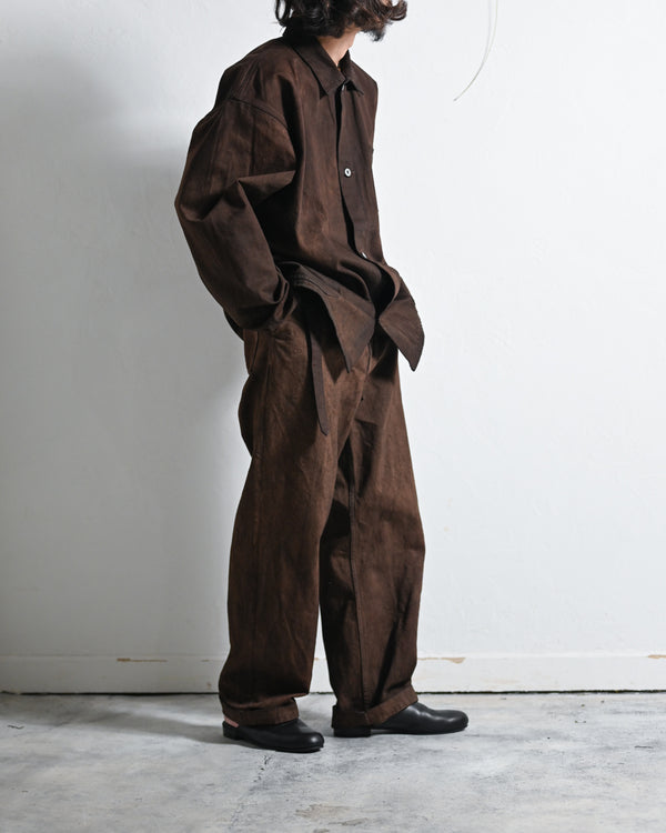 DENIM WIDE TROUSERS,KAKISHIBU-YOKO SAKAMOTO-COELACANTH