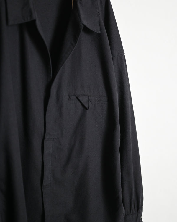 SILK NEP LONG SHIRT, black
