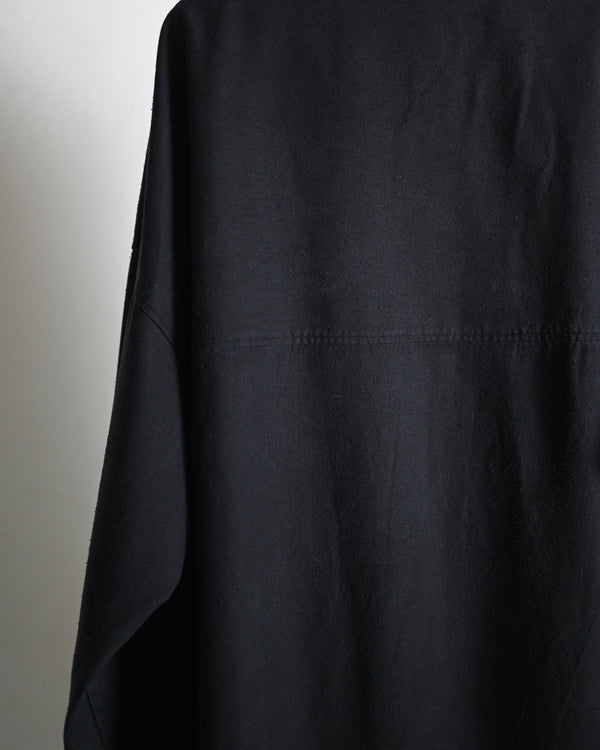 SILK NEP LONG SHIRT, black