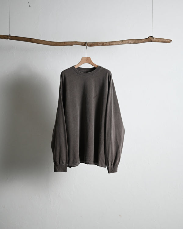 EMBROIDERY DYED LS T-SHIRT 2, brown