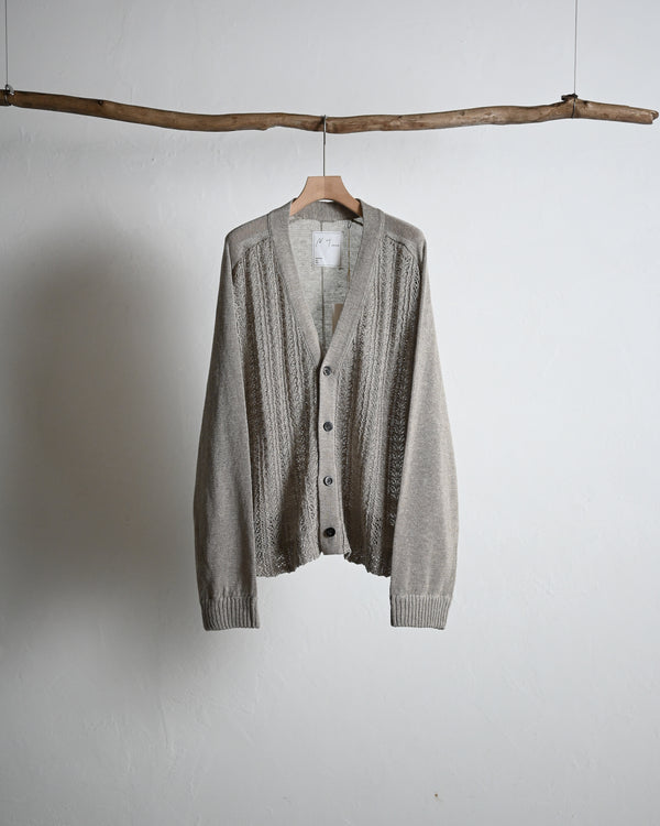 LACED KNIT CARDIGAN, beige