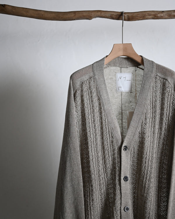 LACED KNIT CARDIGAN, beige