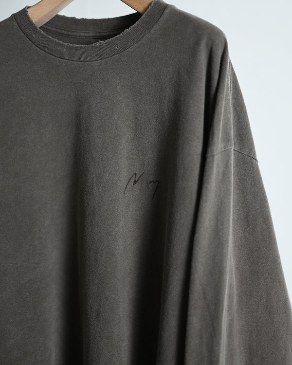 EMBROIDERY DYED LS T-SHIRT 2, brown