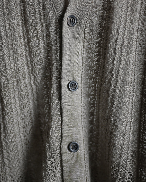 LACED KNIT CARDIGAN, beige