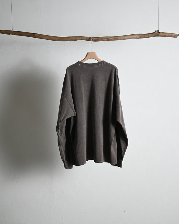 EMBROIDERY DYED LS T-SHIRT 2, brown