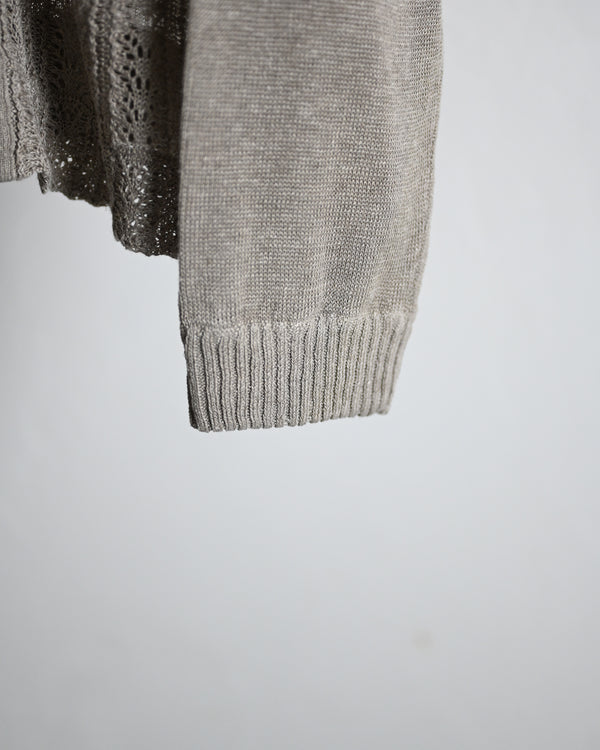LACED KNIT CARDIGAN, beige
