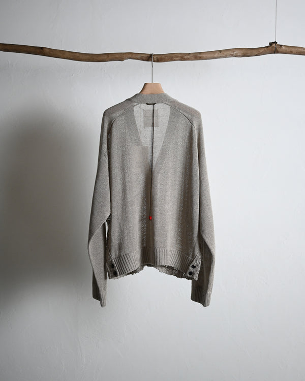 LACED KNIT CARDIGAN, beige