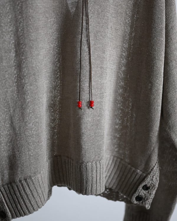 LACED KNIT CARDIGAN, beige