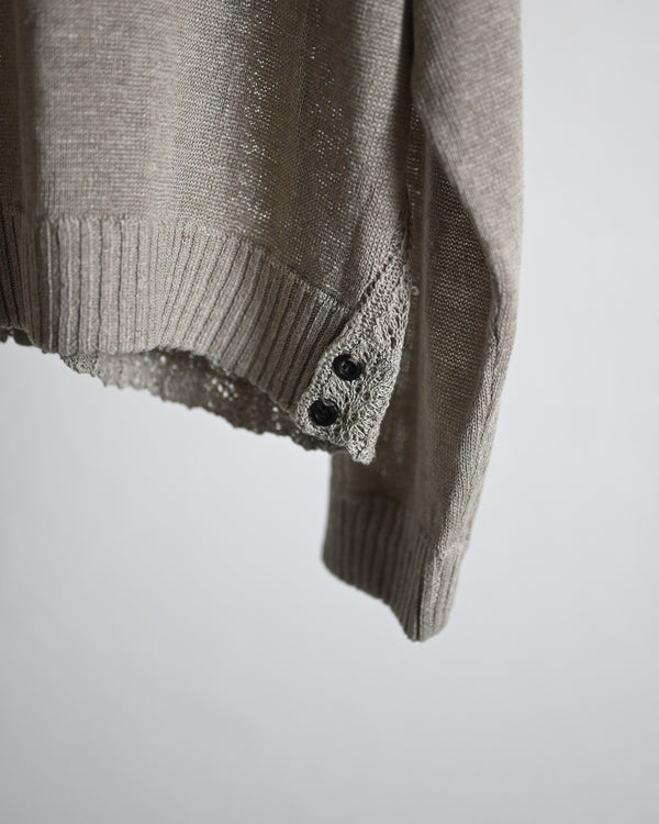 LACED KNIT CARDIGAN, beige