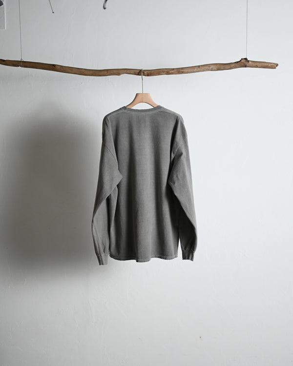 EMBROIDERY DYED LS T-SHIRT 2, gray