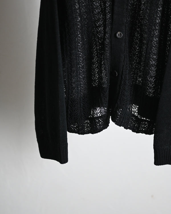 LACED KNIT CARDIGAN, black