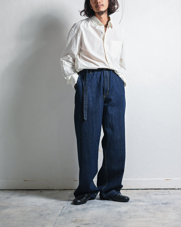 DENIM WIDE TROUSERS, INDIGO-YOKO SAKAMOTO-COELACANTH