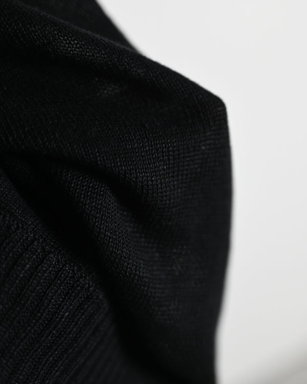 LACED KNIT CARDIGAN, black