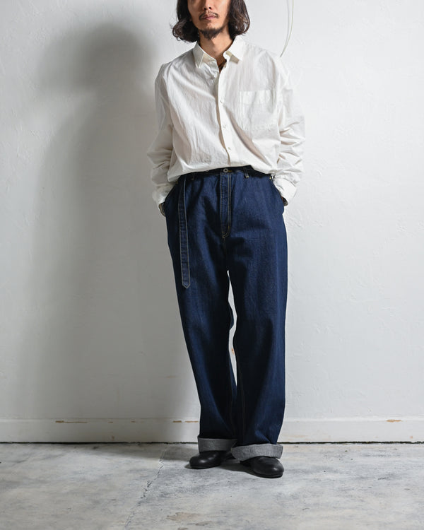 DENIM WIDE TROUSERS, INDIGO-YOKO SAKAMOTO-COELACANTH