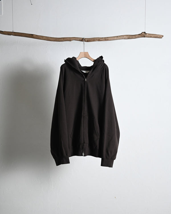SWEAT HOODIE COAT, brown