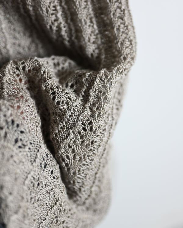 LACED KNIT CARDIGAN, beige