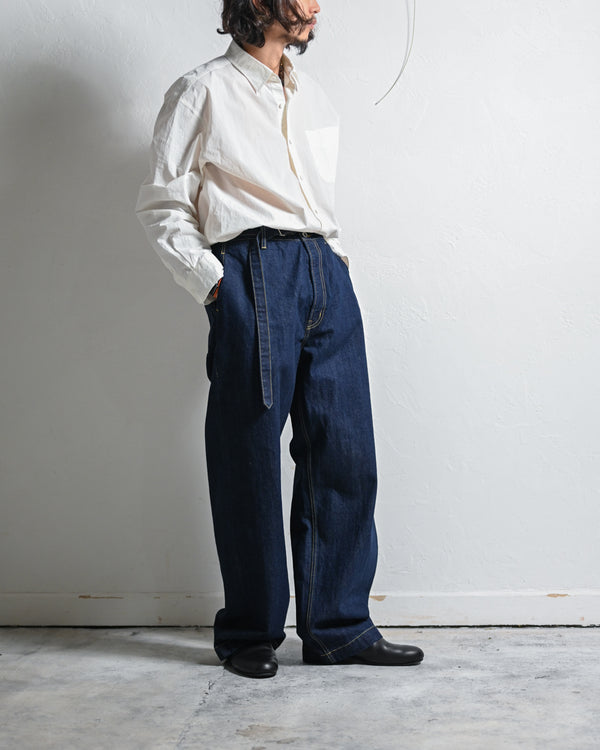 DENIM WIDE TROUSERS, INDIGO-YOKO SAKAMOTO-COELACANTH