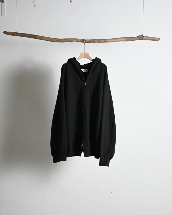 SWEAT HOODIE COAT, black