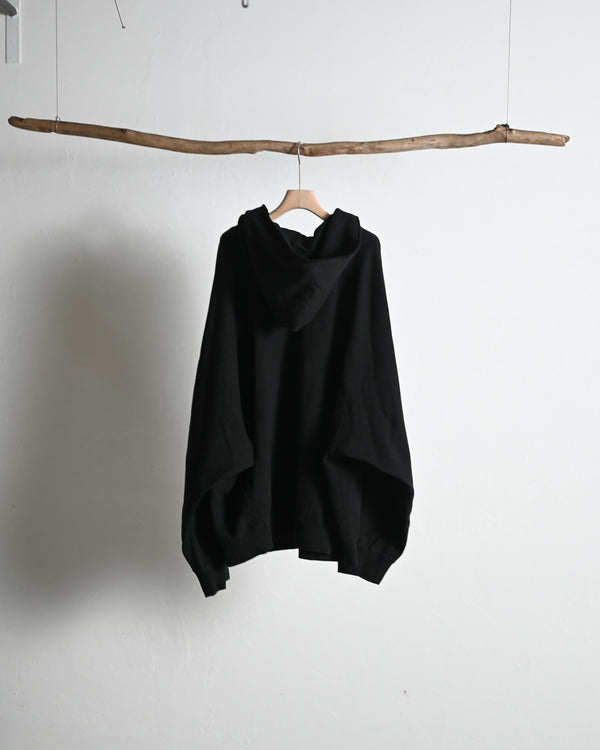 SWEAT HOODIE COAT, black