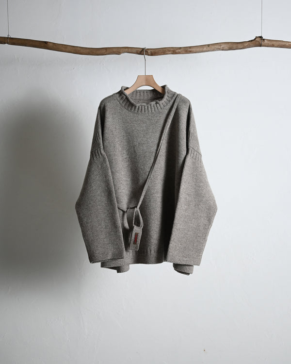 LAMB'S WOOL GUERNSEY SWEATER, beige