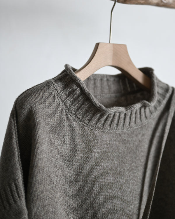 LAMB'S WOOL GUERNSEY SWEATER, beige