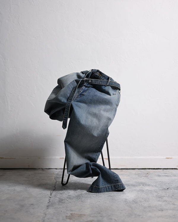 DENIM WIDE TROUSERS, FADE INDIGO-YOKO SAKAMOTO-COELACANTH