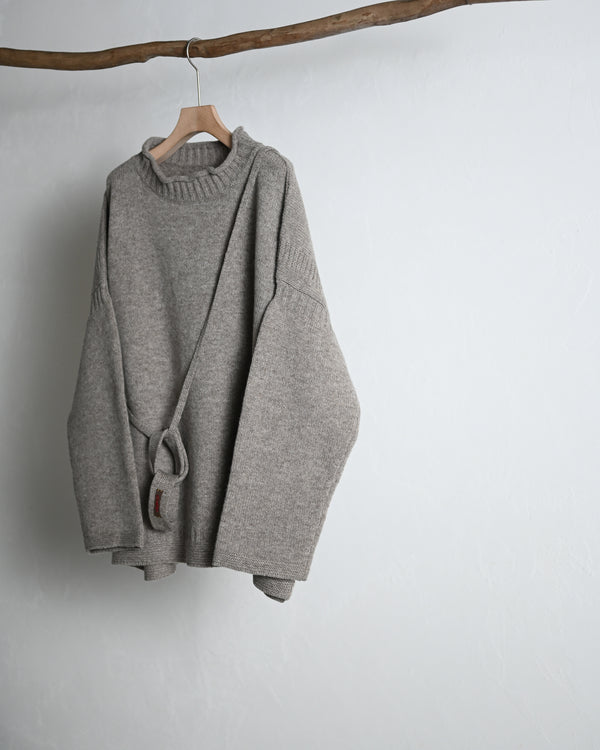 LAMB'S WOOL GUERNSEY SWEATER, beige
