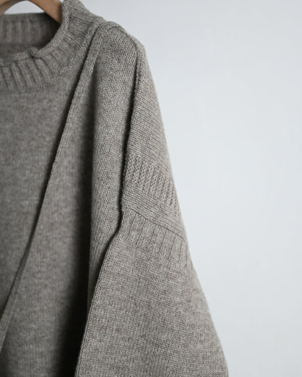 LAMB'S WOOL GUERNSEY SWEATER, beige